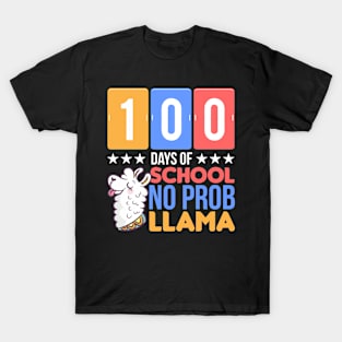 100 Days Of School 100th Day Llama T-Shirt